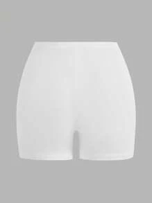 SHEIN Tall CURVE 加大码女款两件套休闲针织紧身女式短款打底裤，春夏季