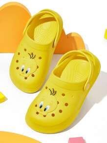 LOONEY TUNES X SHEIN Yellow Cartoon Children's Clogs Slippers, EVA Material Is Light, Toe Protection, Wet Water, Suitable For Home Or Out Use, Unisex, Boys & Girls - Yellow - View 8