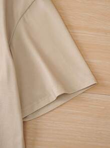 EDUVISMO ART FRIENDS X SHEIN Men Casual Cartoon Print Short Sleeve Crew Neck T-Shirts - Khaki - View 6