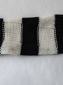 Sweetra Plus Size Women's Loose Casual Comfortable Striped Double Pockets Long Sleeve Sweater Dress  Vintage Fall Winter Cloth For Women Autumn - Black and White - View 3