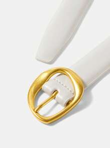 MOTF PREMIUM 1PC ASYMMETRICAL SHAPE BUCKLE BELT - White - View 5