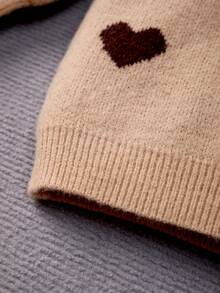 Firerie Kids Firerie Kids 女大童愛心圖案小高領燈籠袖毛衣洋裝不附腰帶 - 駝色 - 查看 6