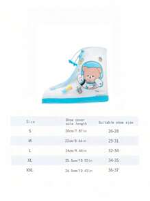 SHEIN 1 Pair Transparent Cartoon Dinosaur Pattern Waterproof Rain Shoe Covers, Non-Slip And Waterproof. Multiple Sizes Suitable For Rainy Outdoor Activities, School, Office, Home, Travel, Birthday Gifts, Holiday Gifts
