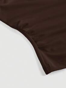 SHEIN MOD Rhinestone Twist Detail Coffee Tank Top - Coffee Brown - View 4