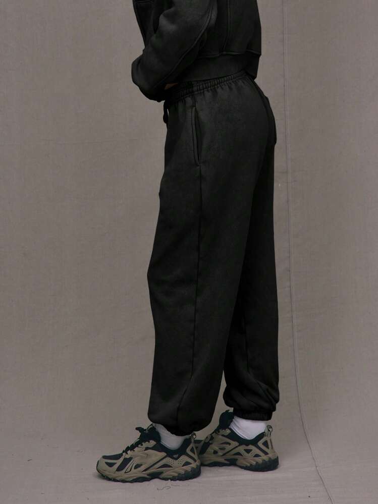 MUSERA Washed Drawstring Waist Joggers Vacation Airport Casual Summer 90's Cute Y2k Active Airport Outfit Graduation Back To School Outfits Graduation Teacher Outfits For Women Back To School Fall Autumn Back To School - Black - View 4