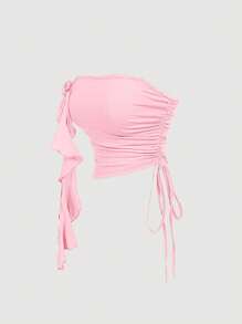 SHEIN MOD Set de 2 piezas Atuendo de mujer con flor 3D rosa y lindas, outfit para el Día de San Valentín, ropa para una cita