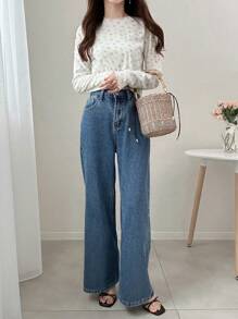 FRIFUL 女士夏季度假休闲 T 恤、图案 T 恤、长袖女上衣、秋季女装 - 彩色 - 查看 2