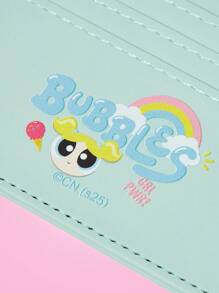 THE POWERPUFF GIRLS X SHEIN Fashionable & Lovely Mint Green Bubble Design Card Holder