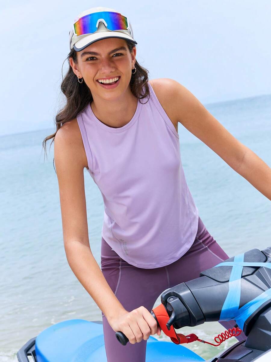 In My Nature Top deportivo de malla para yoga, running y actividades al aire libre - Morado - Ver 1