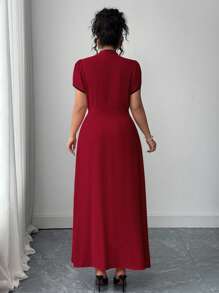 Elenzga Đầm Chiffon phong cách Trung Hoa thanh lịch cỡ lớn - Nhiều màu - Xem 2