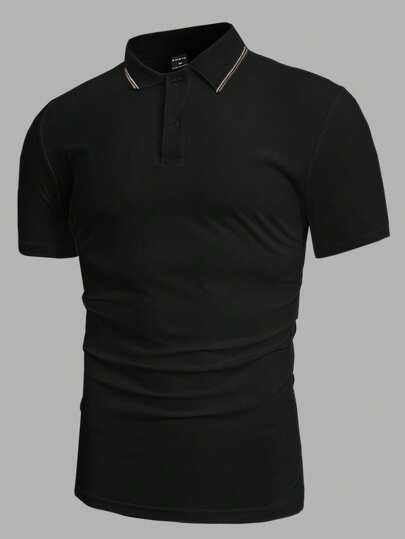 Manfinity BRENVOR Men Contrast Trim Polo Shirt