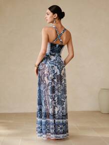 Swim Oasis 佩斯利宫廷印花优雅高端奢华两件套女式套裙