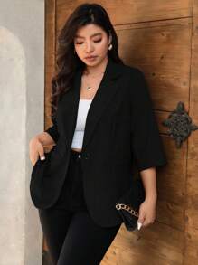 Celure Blazer fin vintage décontracté à manches 3/4, à la mode, printemps et été