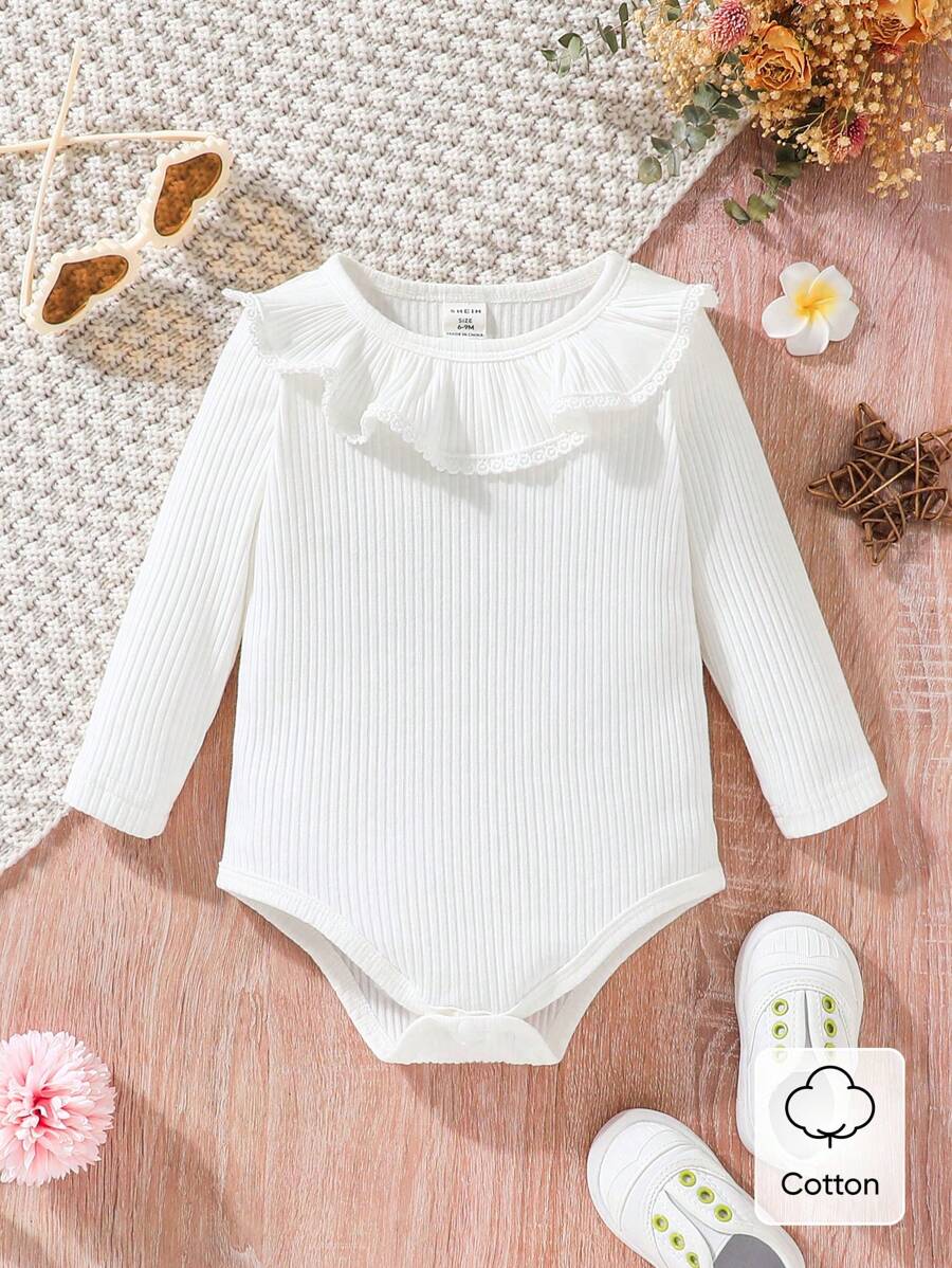 SHEIN Vintaside Kids Bebé Body ribete con fruncido