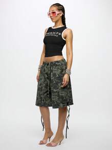 SUMWON WOMEN 街头服饰 S 短款背心时尚无袖哥特式现代 Y2K 春夏节日服装培训 - 黑色 - 查看 4