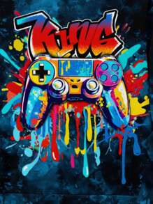 SHEIN Leap Crew Tween Boy Casual Minimalist Video Game Graphic Loose Fit Long Sleeve Hoodie Sweatshirt, Suitable For Autumn/Winter