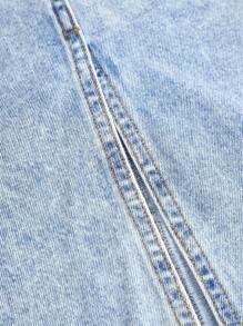 SHEIN Girlism Teen Girl White Beaded Bow Blue Denim Skirt, Kid Girls Spring And Summer Casual Vacation Country Boho Wear, Beach Outfits For Kid Girls, Western Street Wear For Girl, Spring Break Outfits, Rave Outfits Festival Denim Dress Long Skirt - Light Wash - View 5