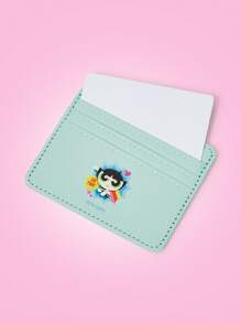 THE POWERPUFF GIRLS X SHEIN Cartoon Letter Printed Card Holder - Blue - View 2