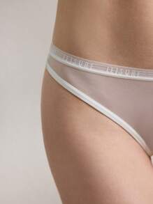 Ocili 3件装白色网眼蕾丝边柔软舒适女式丁字裤