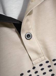 SHEIN Teen Boys' Contrast Color Logo Print Polo Shirt, Casual Collegiate Style, Comfortable & Fashionable Versatile Soft Fabric, Suitable For Daily Wear, School, Outings, And Outdoor Sports, Spring/Summer - Multicolor - View 8