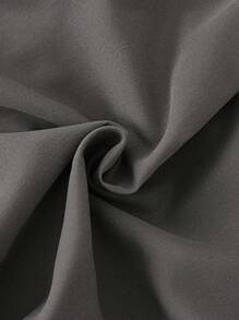 Flirla Pantalones cortos simples de unicolor para uso diario, talla grande - Gris Oscuro - Ver 5