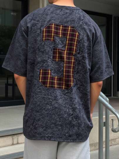 Manfinity Homme 美式复古风格男士刺绣宽松T恤