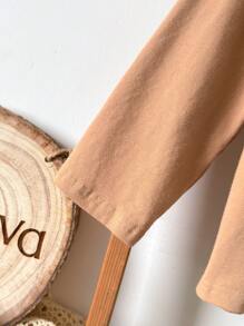 Loomiva 男童装饰提花针织柔软圆领长袖套头衫 - 棕色 - 查看 9