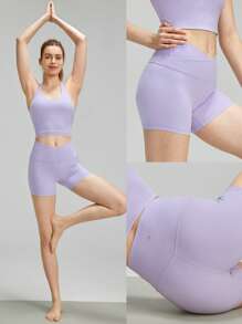 GLOWMODE 4.3" FeatherFit™ Crossover Cutie Biker Shorts Low Impact Cycling Running Gym Workout Summer