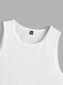 Manfinity VCAY 3pcs Pack Men's Solid Color Crew Neck Sleeveless Casual Knitted Tank Top - Light Grey - View 4