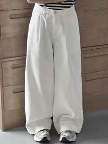 Dazy Kids Teens/Girls' Loose Straight Leg Jeans For Fall - White - View 3