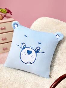 SHEIN X Care Bears 1个蓝色心形熊毛绒抱枕，45*45cm，含枕芯，柔软舒适，3D耳朵 - 淺藍色 - 查看 4