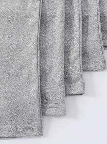 SHEIN Playful Pals 6pcs/Set Young Boy Solid White Crew Neck Tank Top, Soft & Comfortable Knit Fabric, Suitable For Daily Wear, Sports, Vacation, Can Be Paired With Shorts, 6-Piece Set, Suitable For School, Vacation, Holidays, Getaway, Holiday, Travel, Relax, Sunbathing, Summer - Grey - View 6