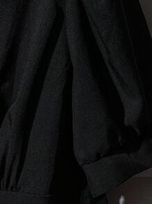 GlowEve CURVE Plus Size Bubble Hem Short Sleeve Shirt - Black - View 3