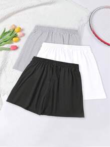 Women's Casual Solid Color Shorts For Summer, Versatile - Black - View 2