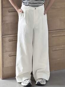 Dazy Kids Teens/Girls' Loose Straight Leg Jeans For Fall - White - View 4