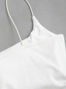 SHEIN Unity 百搭纯色加垫吊带背心套装 - 黑與白 - 查看 4