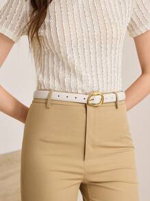MOTF PREMIUM 1PC ASYMMETRICAL SHAPE BUCKLE BELT - White - View 9