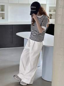 Dazy Kids Teens/Girls' Loose Straight Leg Jeans For Fall - White - View 2