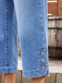 EMERY ROSE Women's Loose Fit Straight Leg Casual Jeans With Pockets - Blue - View 4