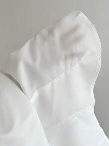 Elamini 正面刺绣收腰短袖女式衬衫 - 白色 - 查看 4