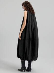 Ontre 2025年新款女士夏装，适合7月4日返校节，复古2000年代乡村风格，纯色无袖口袋连衣裙，适合女教师、派对