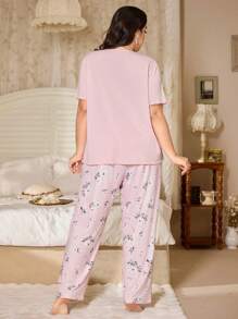 CottageSlumber Bộ đồ ngủ hai mảnh họa tiết hoa thanh lịch Romantic-Flora cỡ lớn, vừa vặn thoải mái và phong cách, trang phục - Hồng - Xem 3