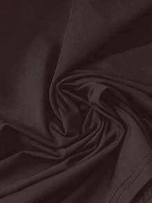 SHEIN Unity بلوزة نسائية قصيرة الأكمام مع فتحة في الكتف وعقدة فراشة، صيفية - بني - مشاهدة 5