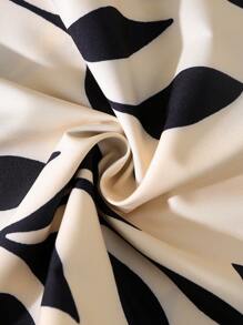 Franclia Women's Summer Flora Print Romper With Wide Leg, Cinched Waist Women Elegant Jumpsuit Black And White Jumpsuit For Women Leaf Print Jumpsuit Elegant Wide Leg Jumpsuit - Multicolor - View 6