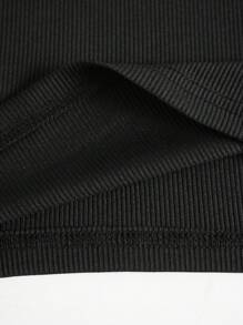 INAWLY 女士露肩長袖T恤 - 黑色 - 查看 4