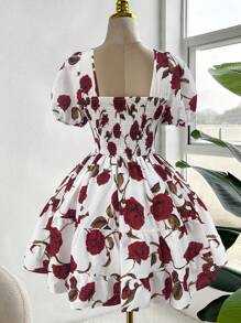 Flirla Vestido maxi de mujer talla grande de estilo romántico con estampado floral para vacaciones, playa y moda, versátil para primavera/verano, nuevo artículo - Multicolor - Ver 2