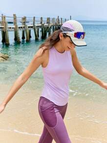 In My Nature Top deportivo de malla para yoga, running y actividades al aire libre - Morado - Ver 13