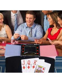 洗牌机 2/4 副牌自动电动扑克牌洗牌机电池供电扑克洗牌机适合家庭聚会游戏 - 彩色 - 查看 7