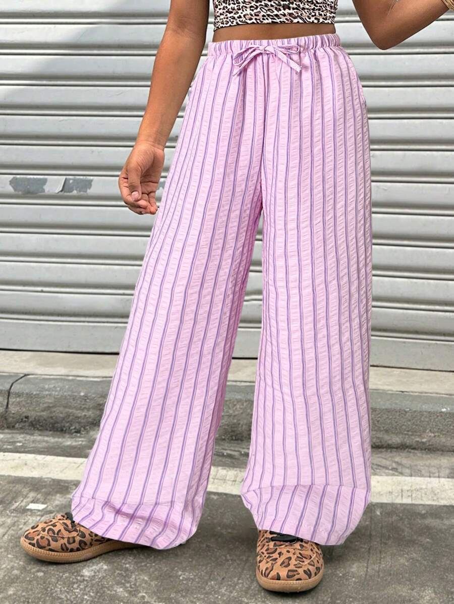 Coolane Tween Girls Spring/Summer /Streetwear Striped Textured White ...