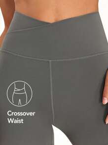 GLOWMODE 4.3" FeatherFit™ Crossover Cutie Cycling Shorts Breathable Cycling Running Gym Workout - Dark Grey - View 5